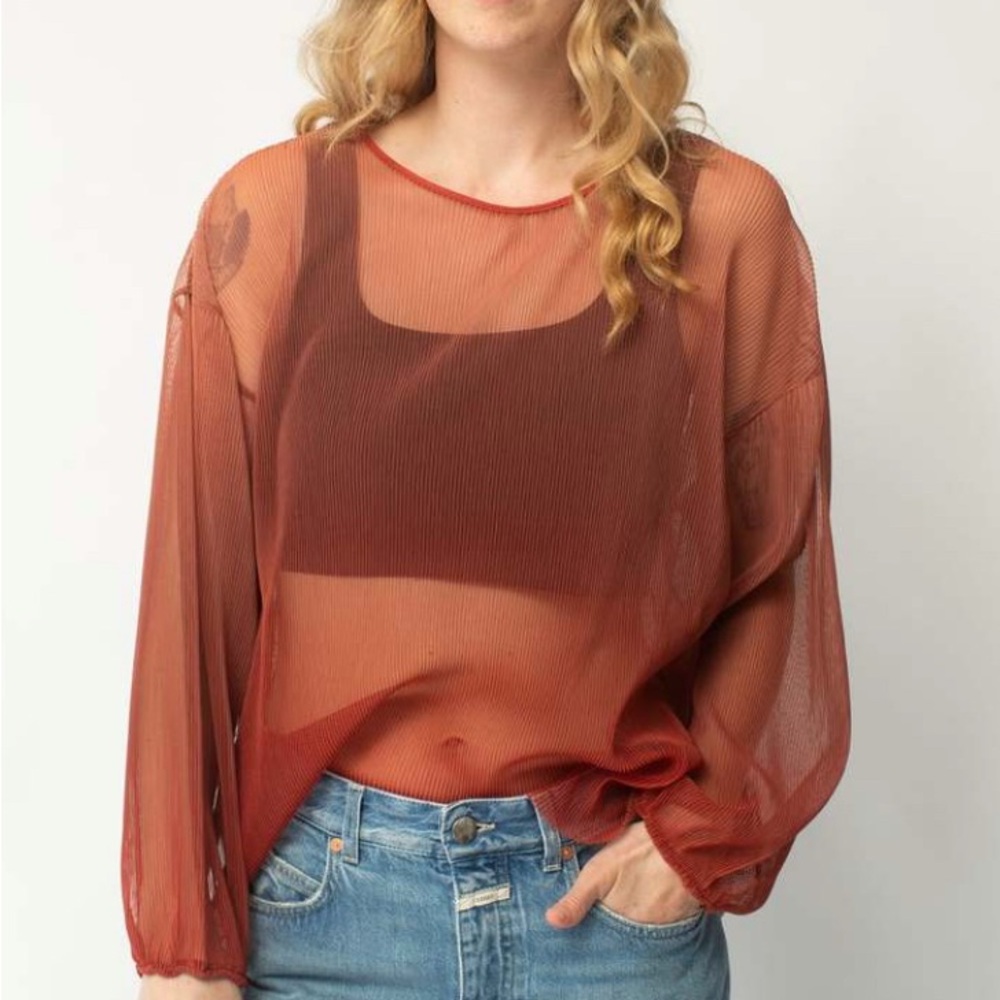 Rita Row Sheer Plants Blouse